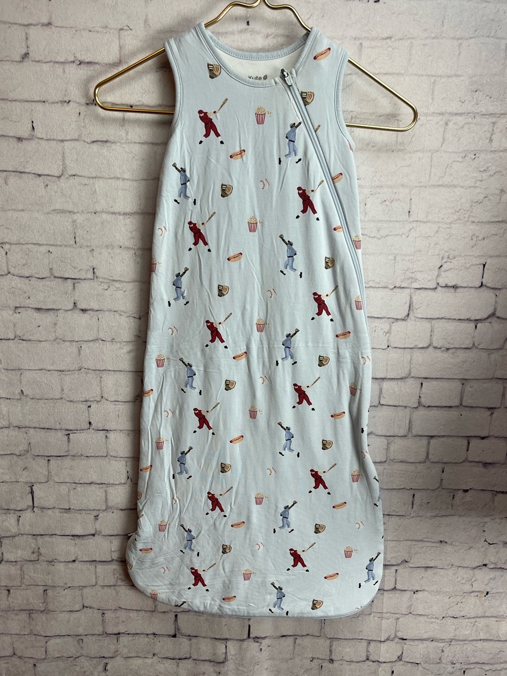 Kyte baby size medium 1.0 tog bamboo sleep sack vintage baseball print